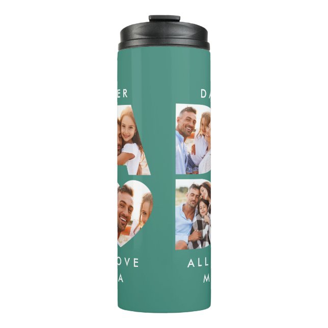 Vater Foto Moderne Typografie Kindergeschenk Thermosbecher (Vorderseite)