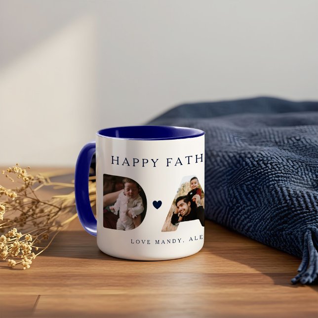 VATER Foto Navy Vatertag Personalisiert Keepake Tasse (DAD Photo Navy Father's Day Personalized Keepsake Mug)
