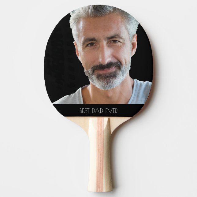 Vater Foto schwarz Tischtennis Schläger (Vorderseite)
