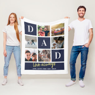 Vater-FotoCollage für Navy Colorblock Fleecedecke