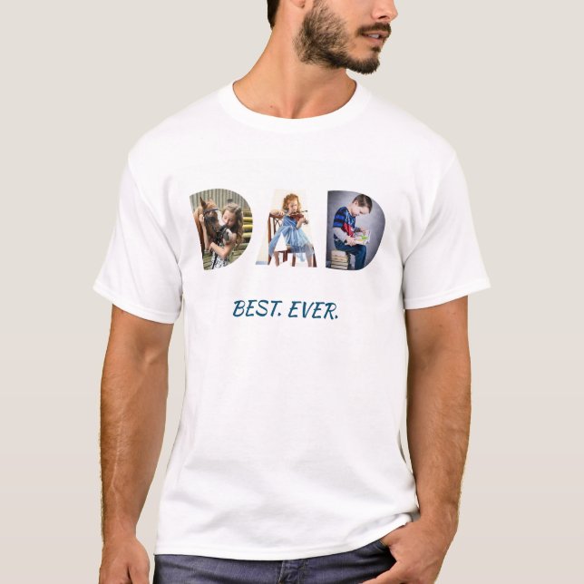 VATER Fotos Thru Letters Bester Vater der Moderne T-Shirt (Vorderseite)