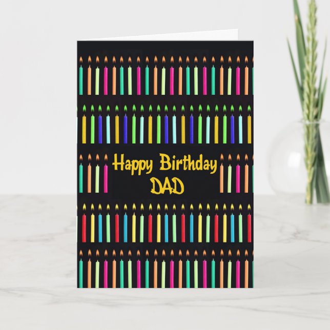 Vater Funny Birthday mit vielen Kerzen Karte (Vorderseite)