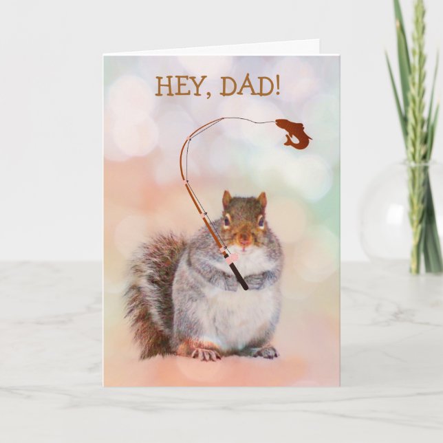 Vater Funny Squirrel Geburtstagskarte Karte (Vorderseite)