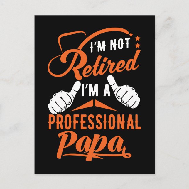 Vater für Altersversorgung Funny Beruflich Papa Postkarte (Vorderseite)
