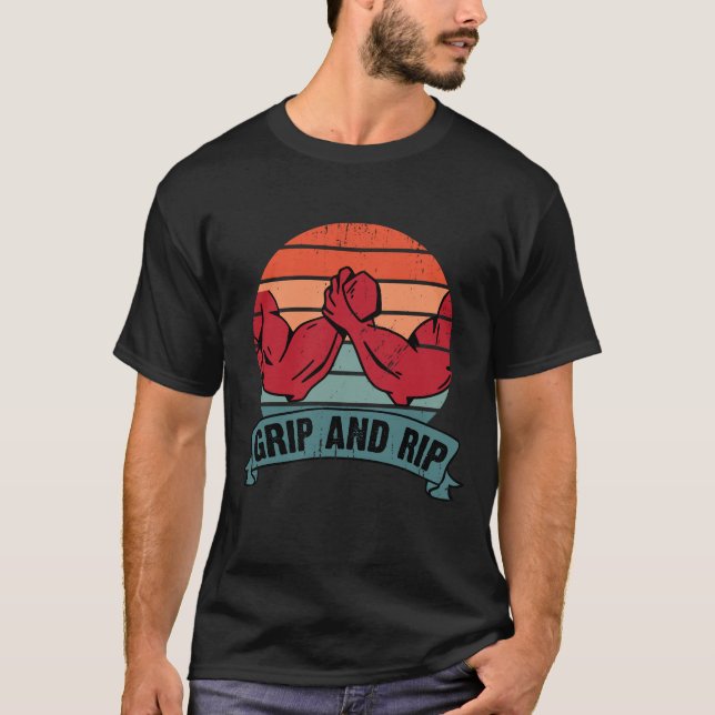 Vater für den Griff und den Rip-Arm-Wrestling T-Shirt (Vorderseite)