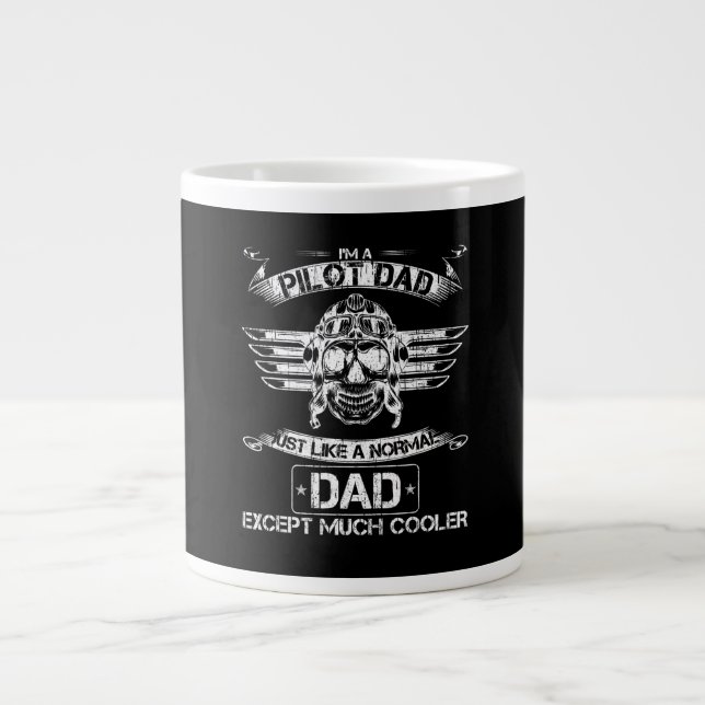 Vater für Flugzeugpilot nur normal, aber viel Cool Jumbo-Tasse (Vorderseite)