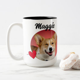 Vater für Hunde Foto/Name & Hunde-Zitat Zweifarbige Tasse