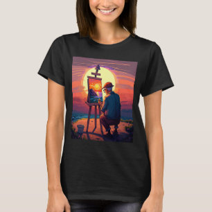 Vater für Landschaftsmalerei-Sammler-Maler in Sonn T-Shirt