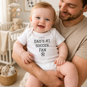 Vater Fußball Fan Baby Name Custom Strampler