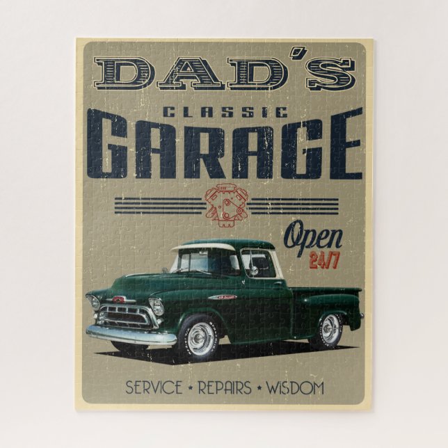 Vater Garage Classic Green Lieferwagen Truck (Vertikal)