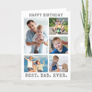 Vater Geburtstag BESTER VATER ALLE ZEIT 5 Foto-Col Karte