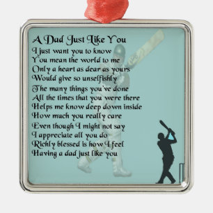 Vater-Gedicht - Kricketentwurf Silbernes Ornament