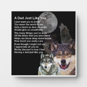 Vater Gedicht Plaque - Wolf Design Fotoplatte