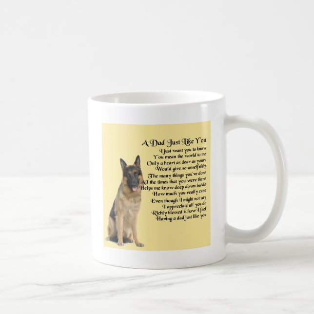 Vater-Gedicht - Schäferhund-Hund Kaffeetasse (Rechts)