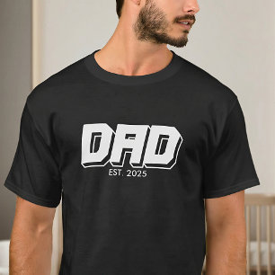 Vater gegründet 2025 Fettgedruckte Typografie T-Sh T-Shirt