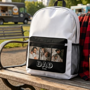 Vater gegründet 3 Foto-Geschenk Vater Andenken Bedruckter Rucksack