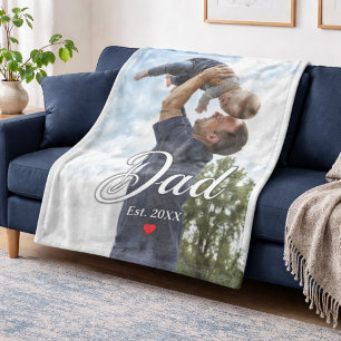 Vater Gegründet Lustiges Schriftfoto Herz Geschenk Fleecedecke