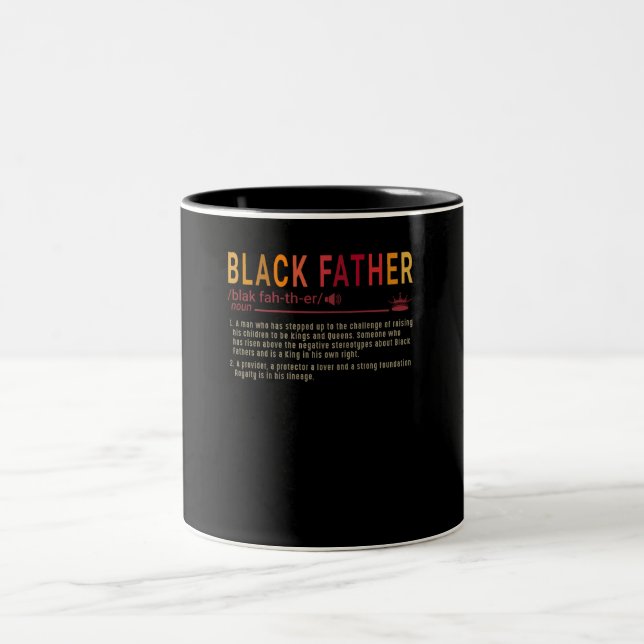 Vater-Geschenk| Definition Vater Schwarzer Vater G Zweifarbige Tasse (Mittel)