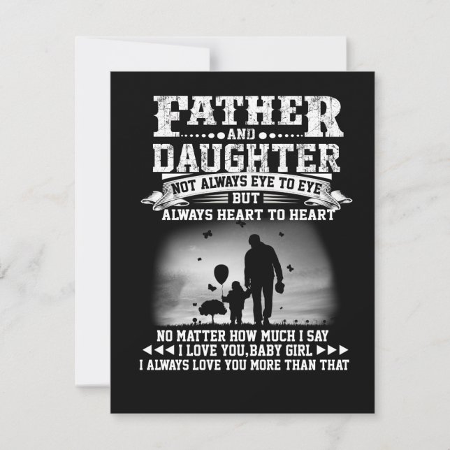 Vater-Geschenk| Herz für Vater und Tochter Dankeskarte (Vorderseite)