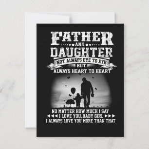 Vater-Geschenk  Herz für Vater und Tochter Dankeskarte