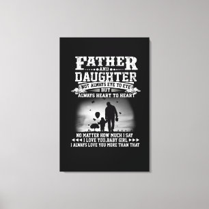 Vater-Geschenk  Herz für Vater und Tochter Leinwanddruck