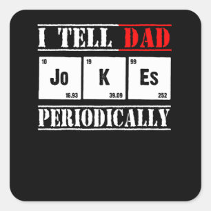 Vater-Geschenk Ich erzähle Vater Witze regelmä Quadratischer Aufkleber