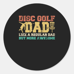 Vater Geschenk Idee Vatertag Disc Golf Vater Retro Runder Aufkleber