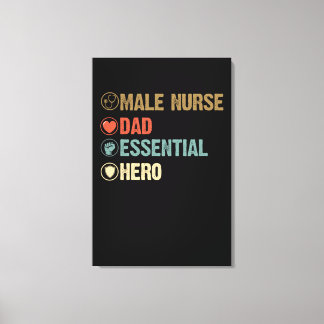 Vater-Geschenk | Männliche Krankenschwester. Vater Leinwanddruck