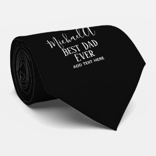 VATER Geschenk Personalisiert Classic Schwarz-weiß Krawatte