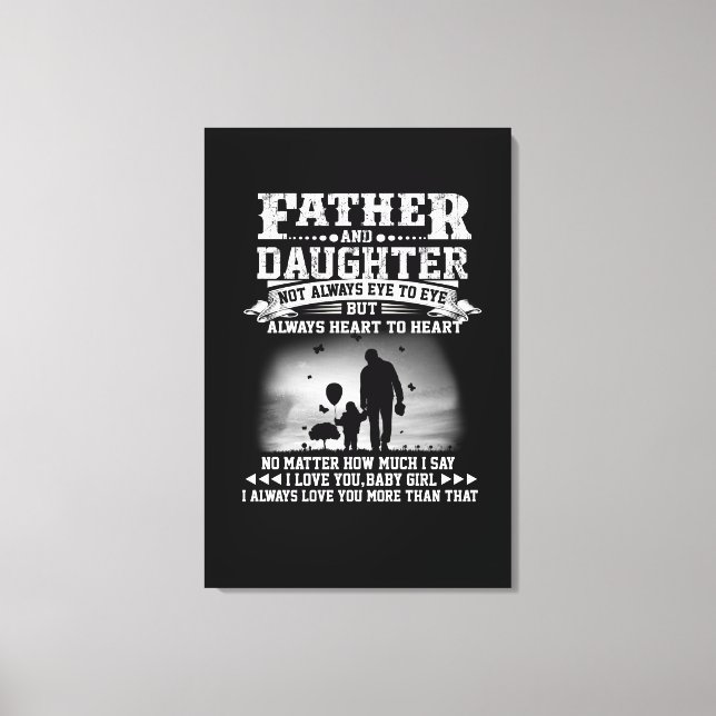 Vater-Geschenk | Vater und Tochter zusammen Herz Leinwanddruck (Vorderseite)