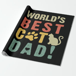 Vater-Geschenk Welt. Am besten. Katze. Vater! Geschenkpapier