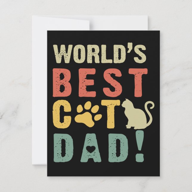 Vater-Geschenk| World's.Best.Katze. Vater! Dankeskarte (Vorderseite)