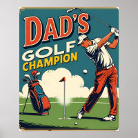 Vater Golf Champion Retro Poster Print
