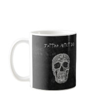 Vater Gothic Skull Head Schwarz-weiß Tattoo Künstl
