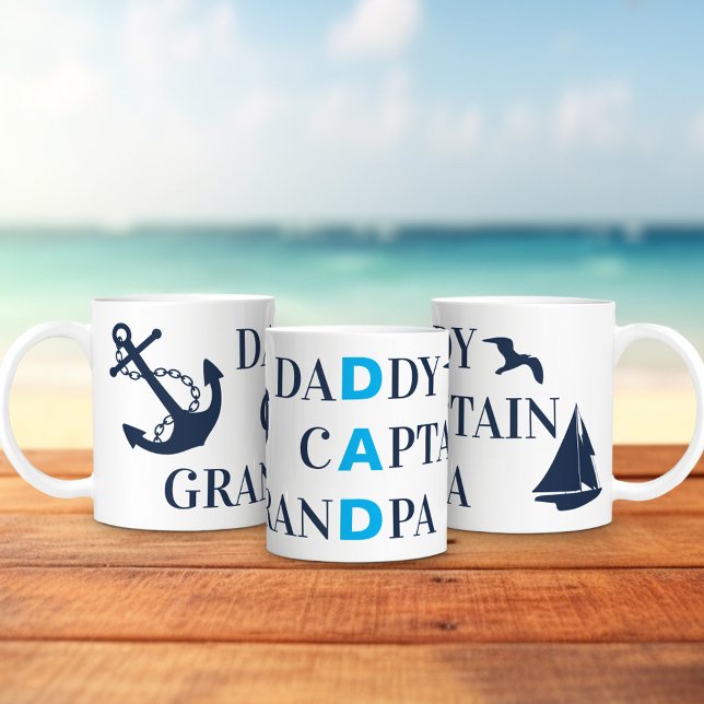 Vater Grandpa Captain Nautical Kaffeetasse (Von Creator hochgeladen)