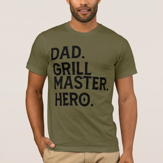 Vater Grill Master Hero - Funny Vater Grilling T-Shirt (Vorderseite)