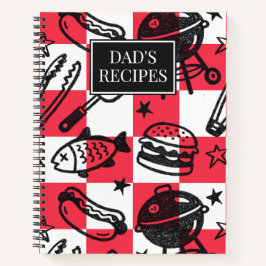Vater-Grill-Muster im gepflegten Stil – BBQ-Doodle Notizbuch