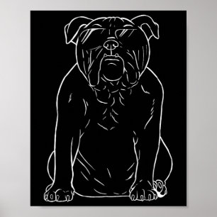 Vater Großer Bulldoghund mit Sungles Bulldog Poster
