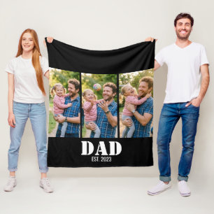 Vater gründete 3-Foto fett Weiße & Schwarze Modern Fleecedecke