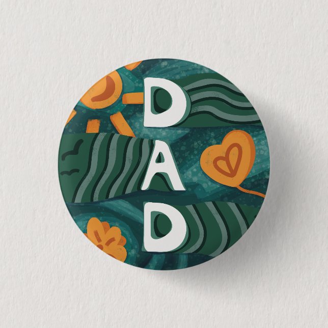 Vater - Grüne Feier des Nationalen Vaters Button (Vorderseite)