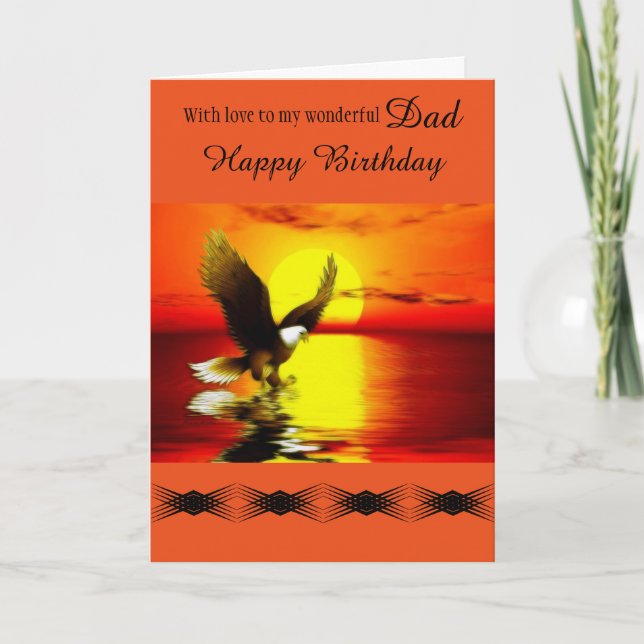 Vater - Happy Birthday - General - Adler bei Sunse Karte (Vorderseite)