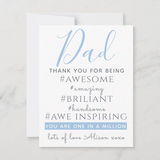 Vater-Hashtag danke für phantastischen Geburtstag (Vorderseite)