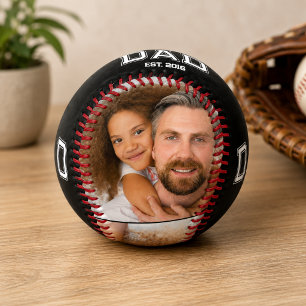 Vater hat elegante 3 Foto-Geschenke Schwarz einger Baseball