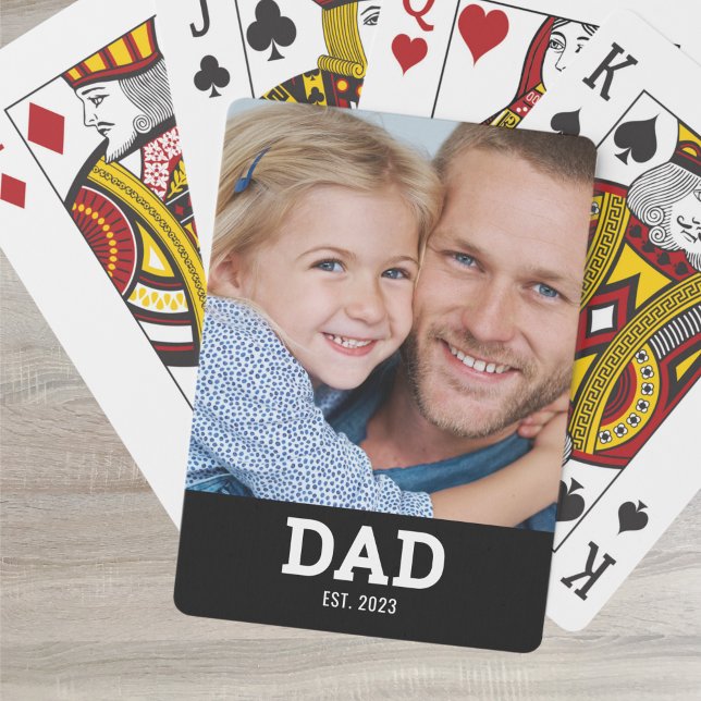 Vater hat Skript Schwarz Foto Spielkarten (Von Creator hochgeladen)