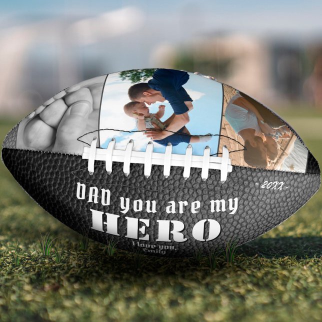 Vater Hero Leather Print Vatertag FotoCollage Football (Von Creator hochgeladen)