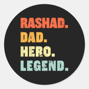 Vater Hero Legend Personalisiert Individuelle Name Runder Aufkleber