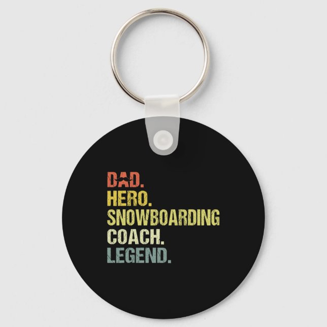 Vater Hero Snowboarden Coach Funny Snowboarden Coa Schlüsselanhänger (Vorderseite)