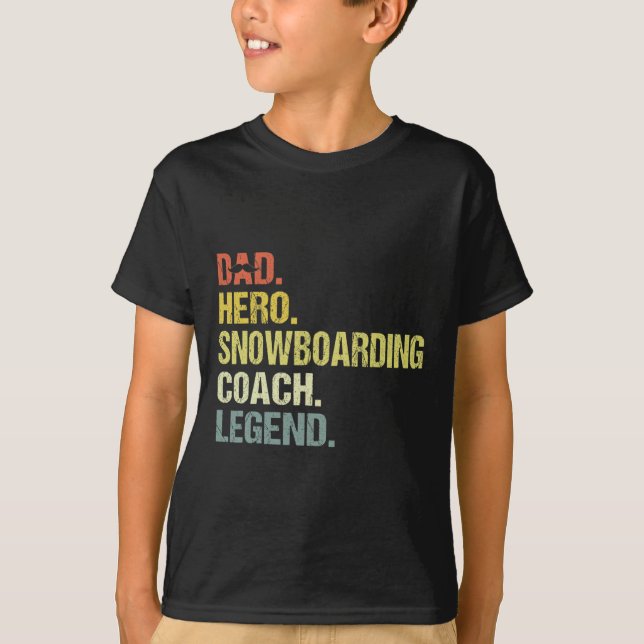 Vater Hero Snowboarden Coach Funny Snowboarden Coa T-Shirt (Vorderseite)