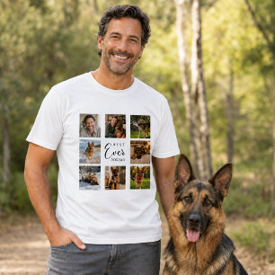 Vater Hund Papa Fotocollage weiß T-Shirt