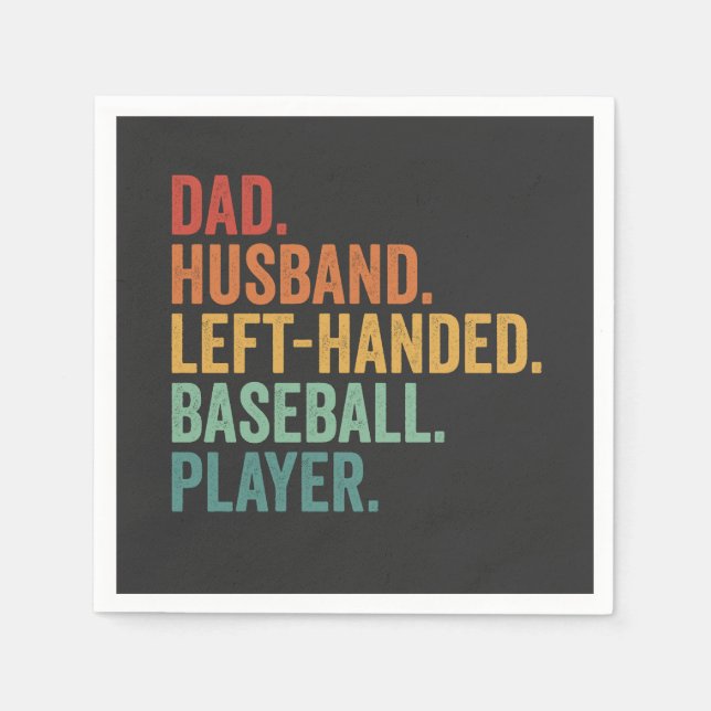 Vater Husband Baseball Verlassen Handlegende Serviette (Vorderseite)